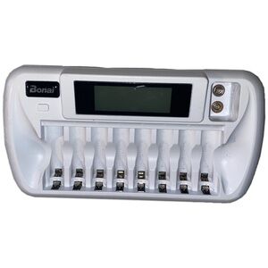 BONAI 8+1 Bay Battery Charger with LCD Display for AA/AAA NiMH/NiCd 9V Batteries